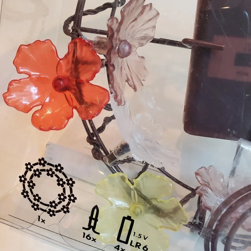 4 New in box IKEA Skina Lights Hang or candle base floral Multi‎ color 10 Lights